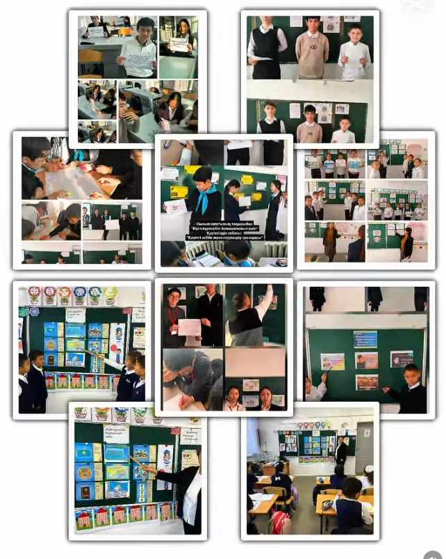 Жетісу облысы, Қаратал ауданы, Жаңаталап орта мектебі, 2025 жылдың 1 желтоқсан күні “Адал азамат” біртұтас тәрбие бағдарламасы аясында 1-11 сынып арасында «Бірге күресейік – болашағымыз үшін» тақырыбында сынып сағаттар өткізілді.