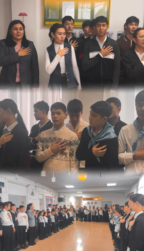 Жетісу облысы, Қаратал ауданы, Жаңаталап орта мектебі, 22.12.2026 жыл мектепішілік жиында Қазақстан Республикасының Гимні орындалды.